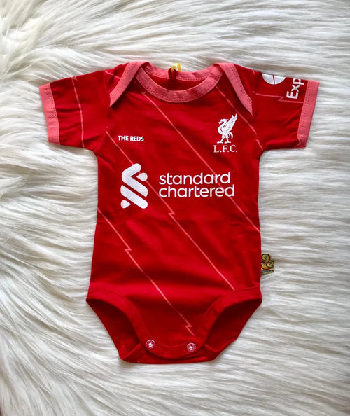 Customized Liverpool Soccer Jersey , Baby Rib Bodysuit Sizes V2