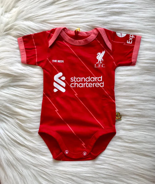 Customized Liverpool Soccer Jersey , Baby Rib Bodysuit Sizes V2