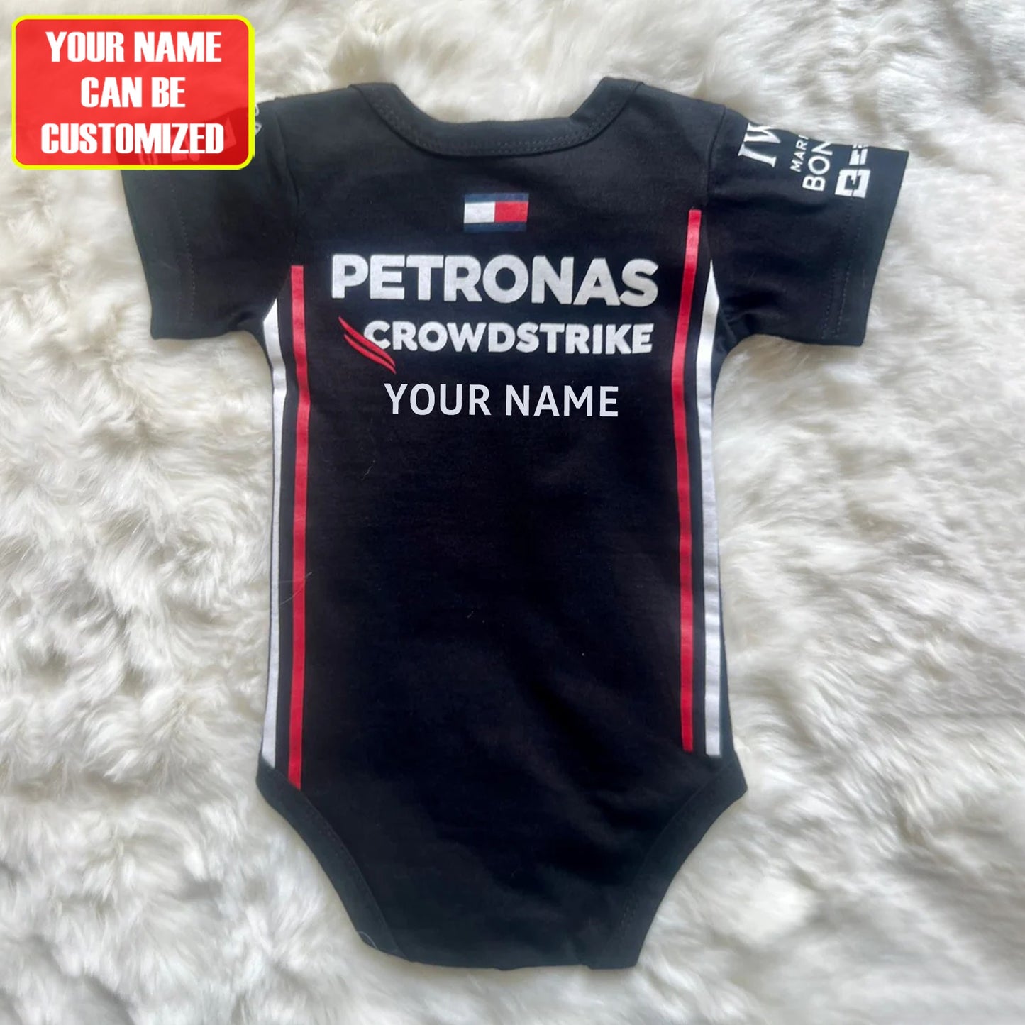 Customized Merc AMG Petronas Soccer Jersey , Baby Rib Bodysuit Sizes