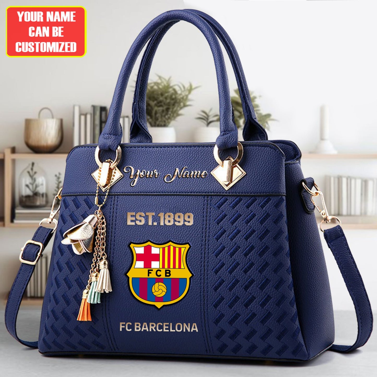 Barca Custom Name Classic Leather Handbag