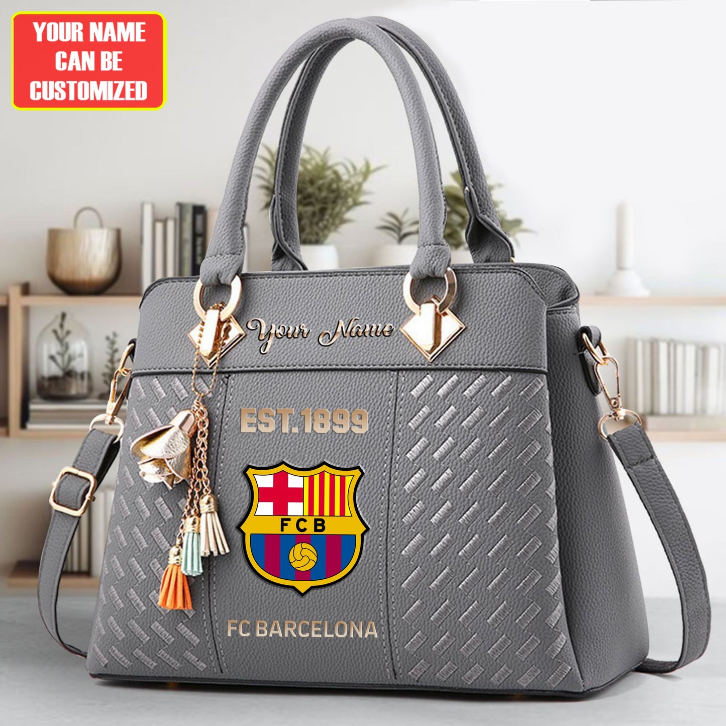 Barca Custom Name Classic Leather Handbag