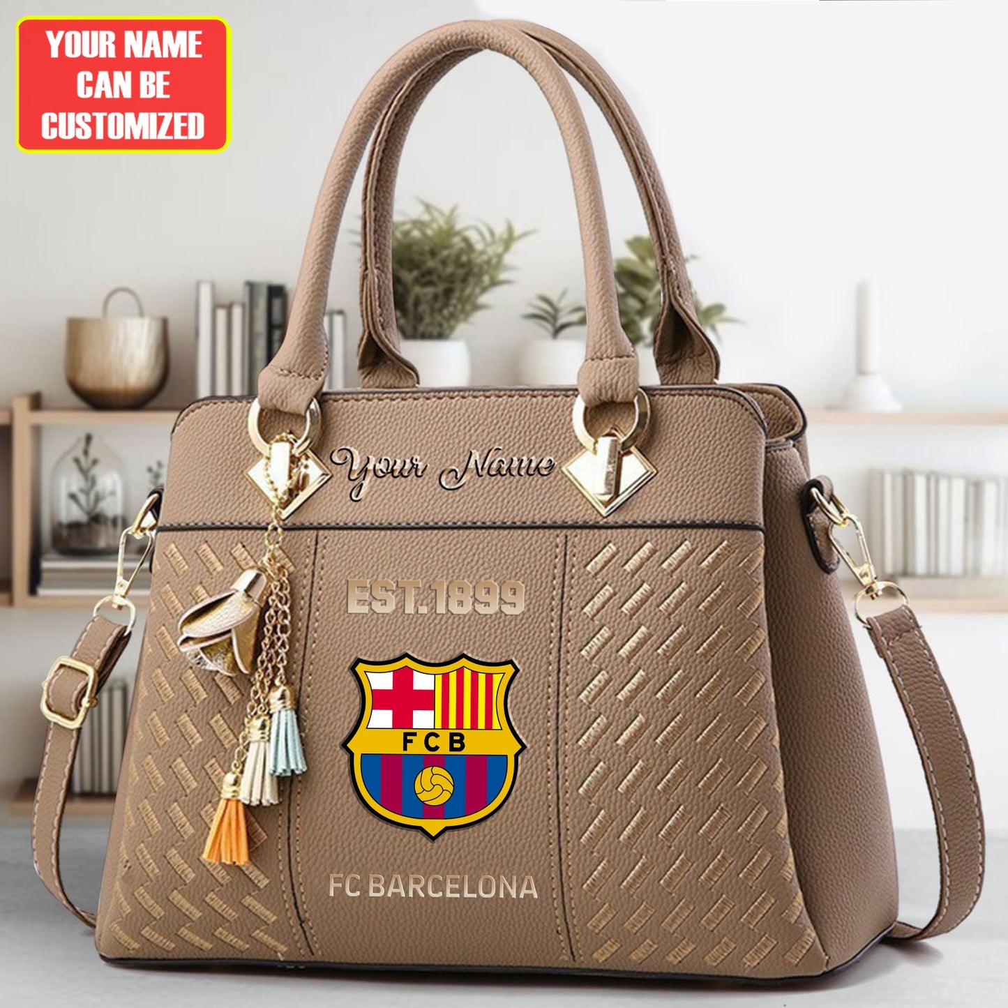 Barca Custom Name Classic Leather Handbag