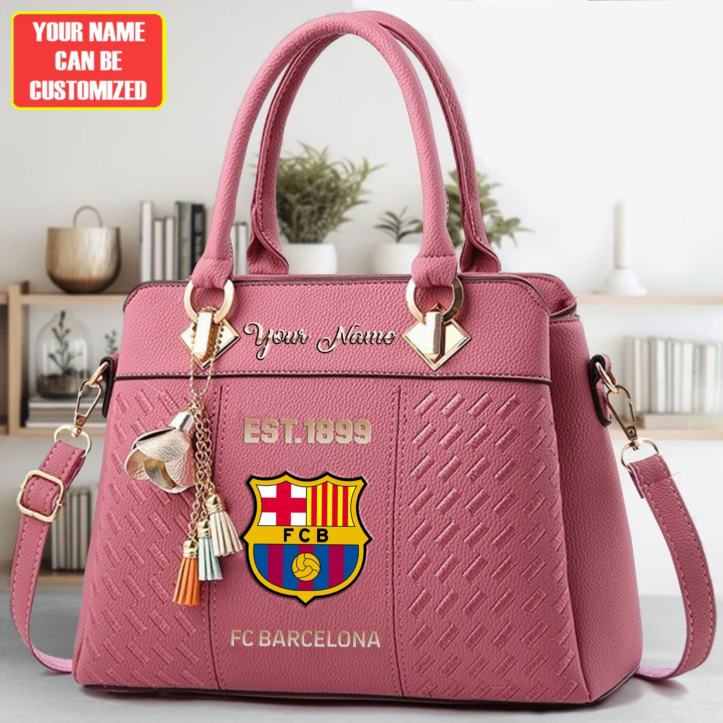 Barca Custom Name Classic Leather Handbag
