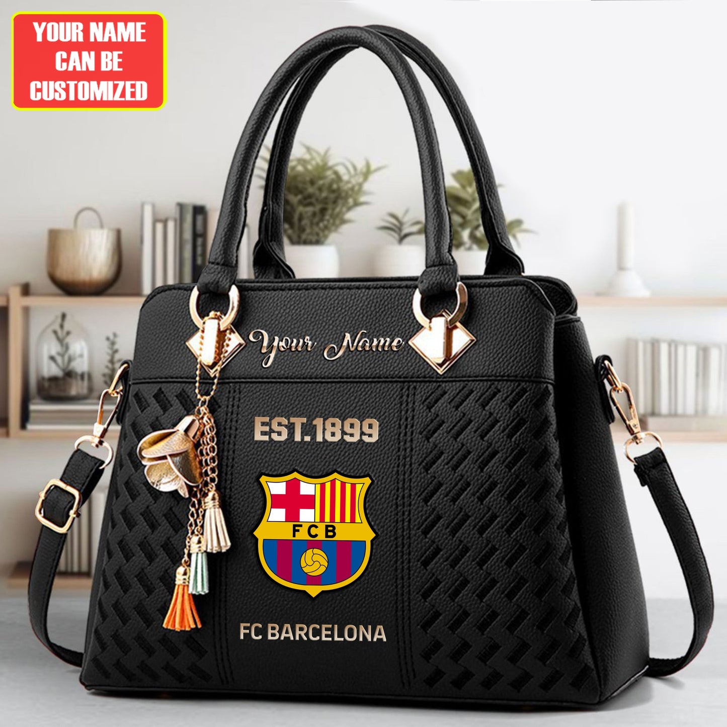 Barca Custom Name Classic Leather Handbag