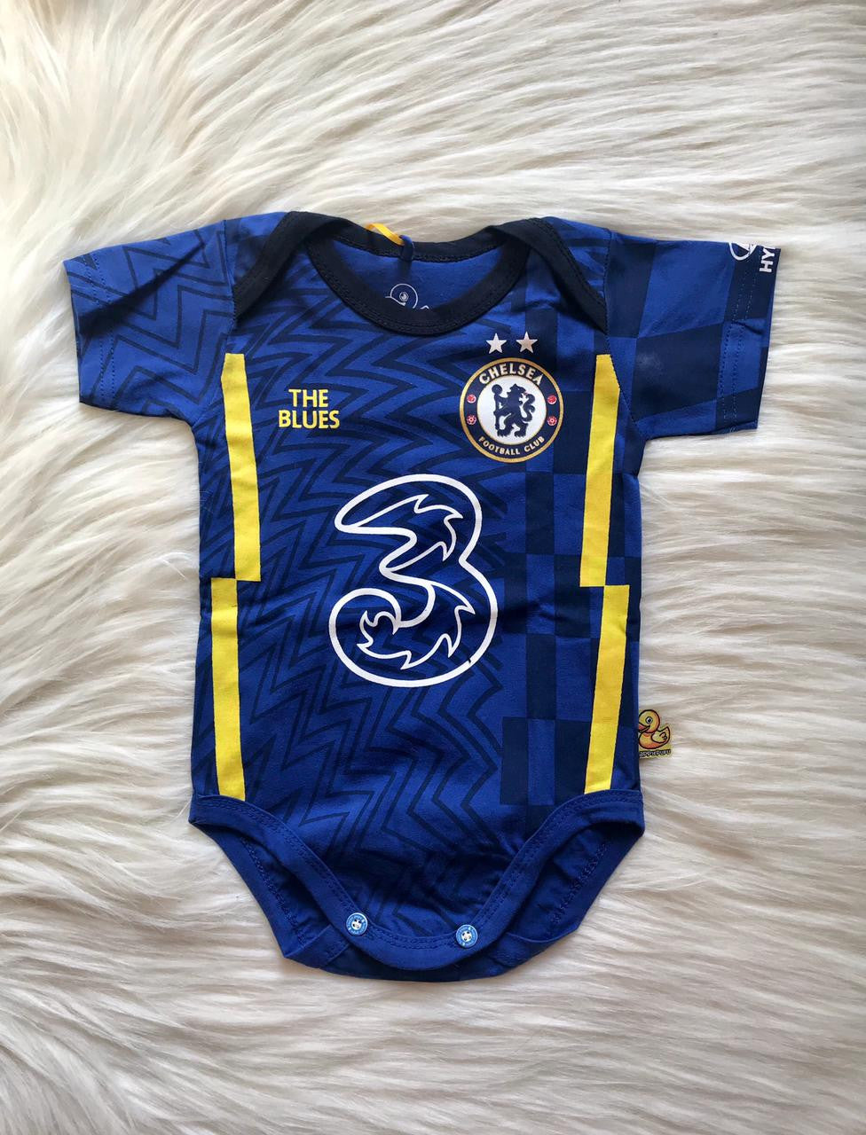 Customized Chelsea Soccer Jersey , Baby Rib Bodysuit Sizes V4