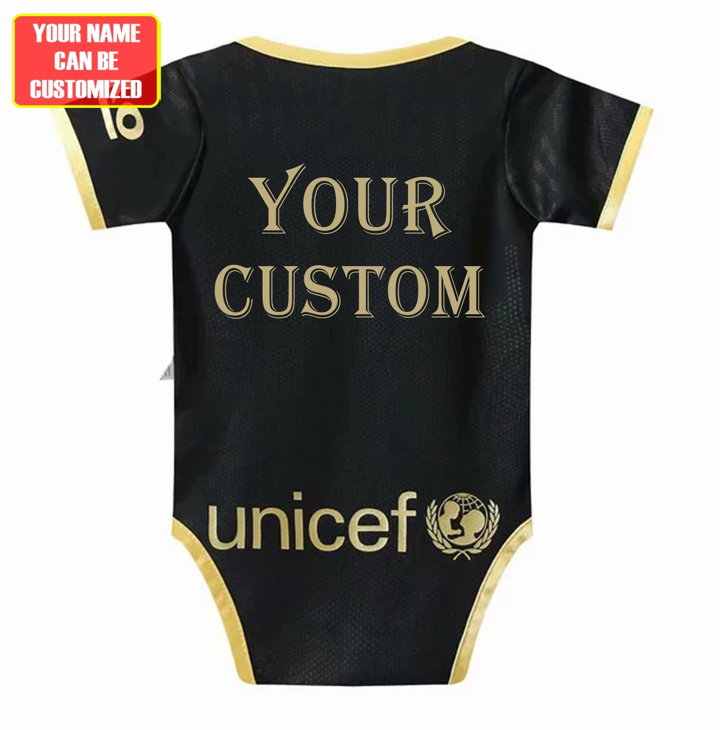 Customized Barcelona Soccer Jersey , Baby Rib Bodysuit Sizes V8