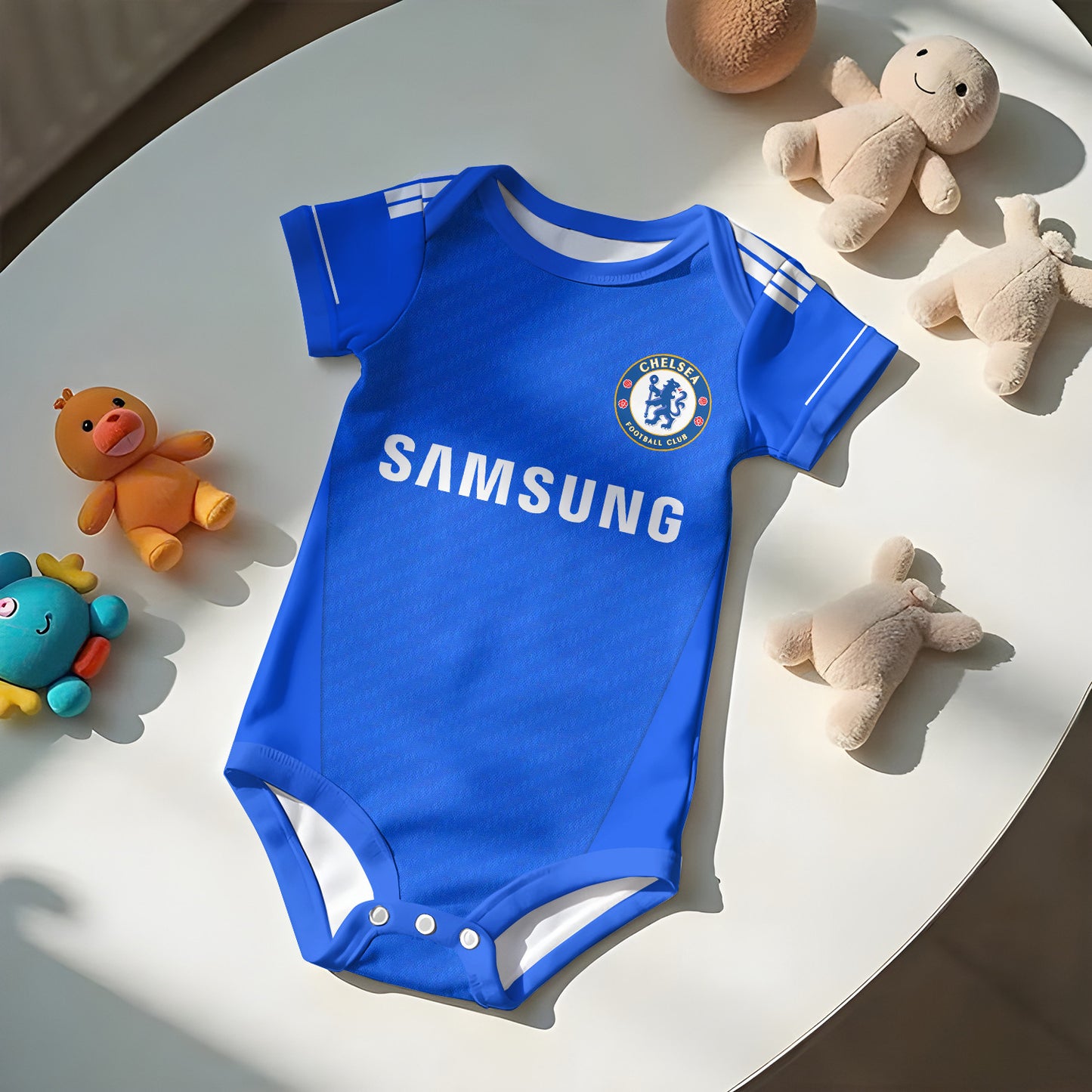 Customized Chelsea Sport Soccer Jersey , Baby Rib Bodysuit Sizes