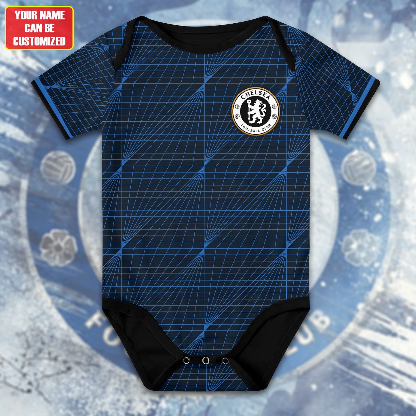 Customized Chelsea Soccer Jersey , Baby Rib Bodysuit Sizes V2