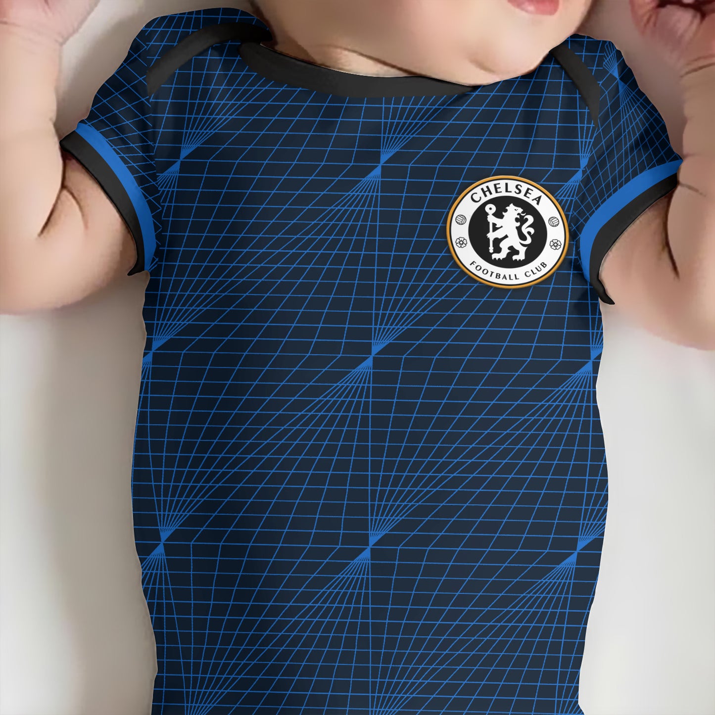 Customized Chelsea Soccer Jersey , Baby Rib Bodysuit Sizes V2