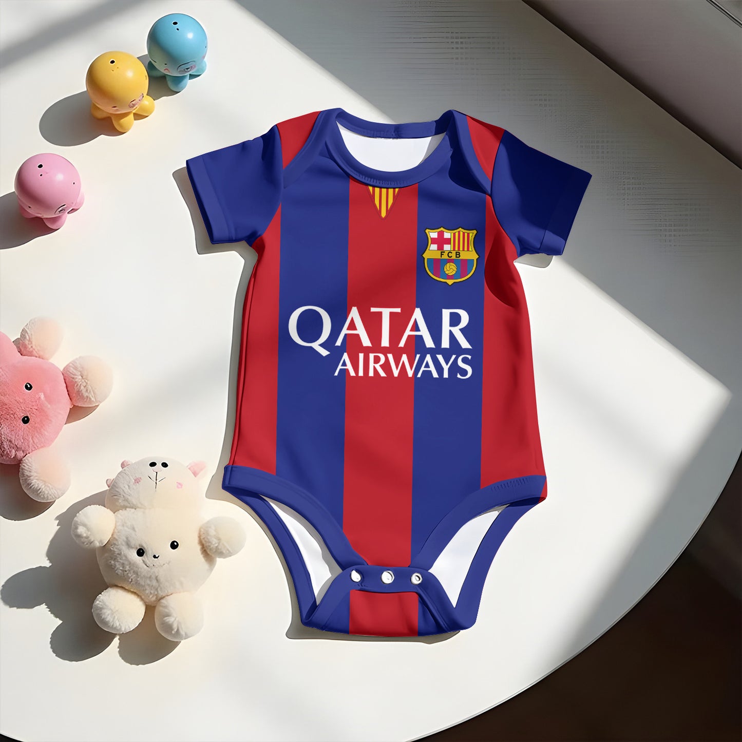 Customized Barcelona FC Soccer Jersey , Baby Rib Bodysuit Sizes