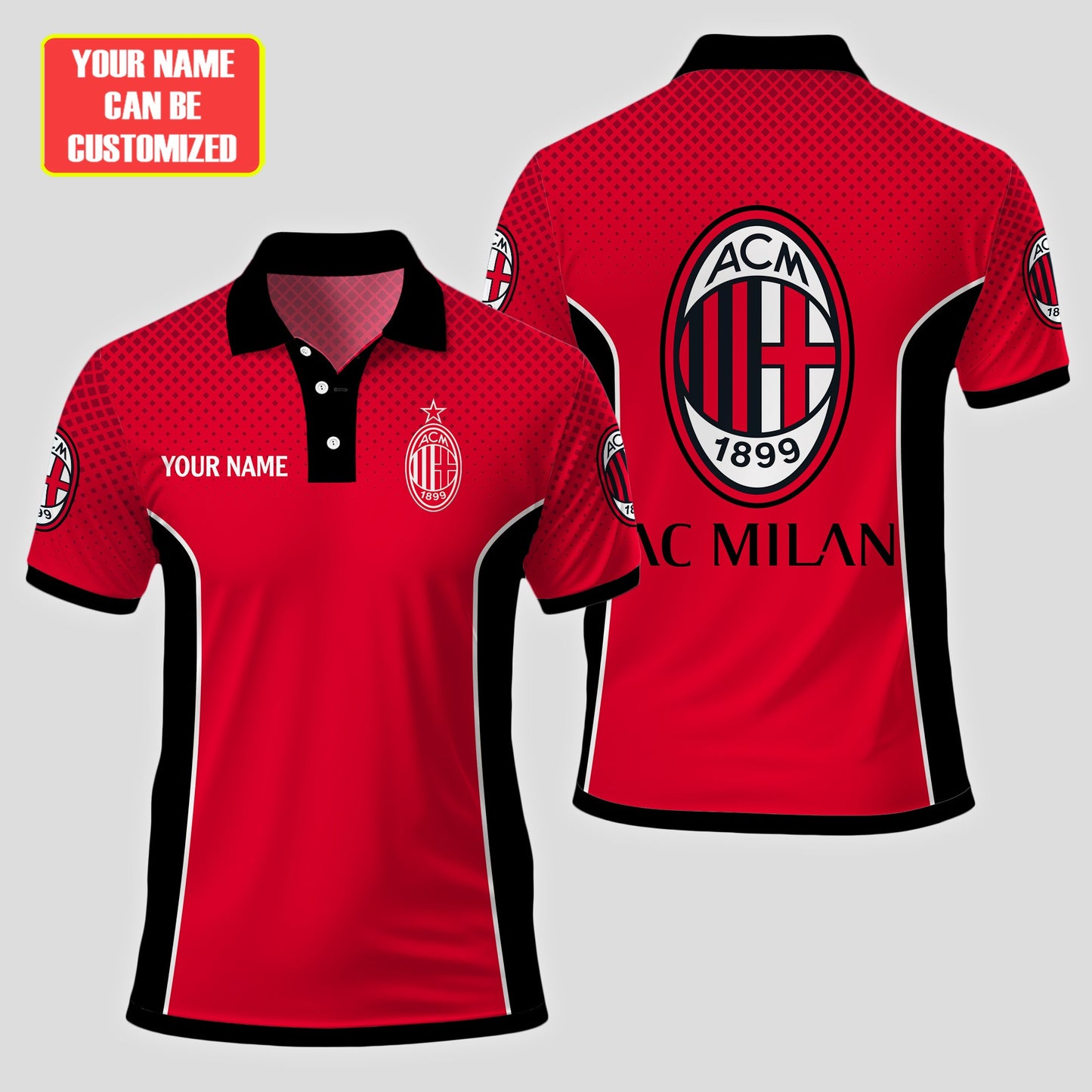 Personalized AC Milan Q2 3D Full Printing Set , AC Milan Q2 Shirt , Zipper Polo, Hoodie , Short , Polo ,hawaii V2