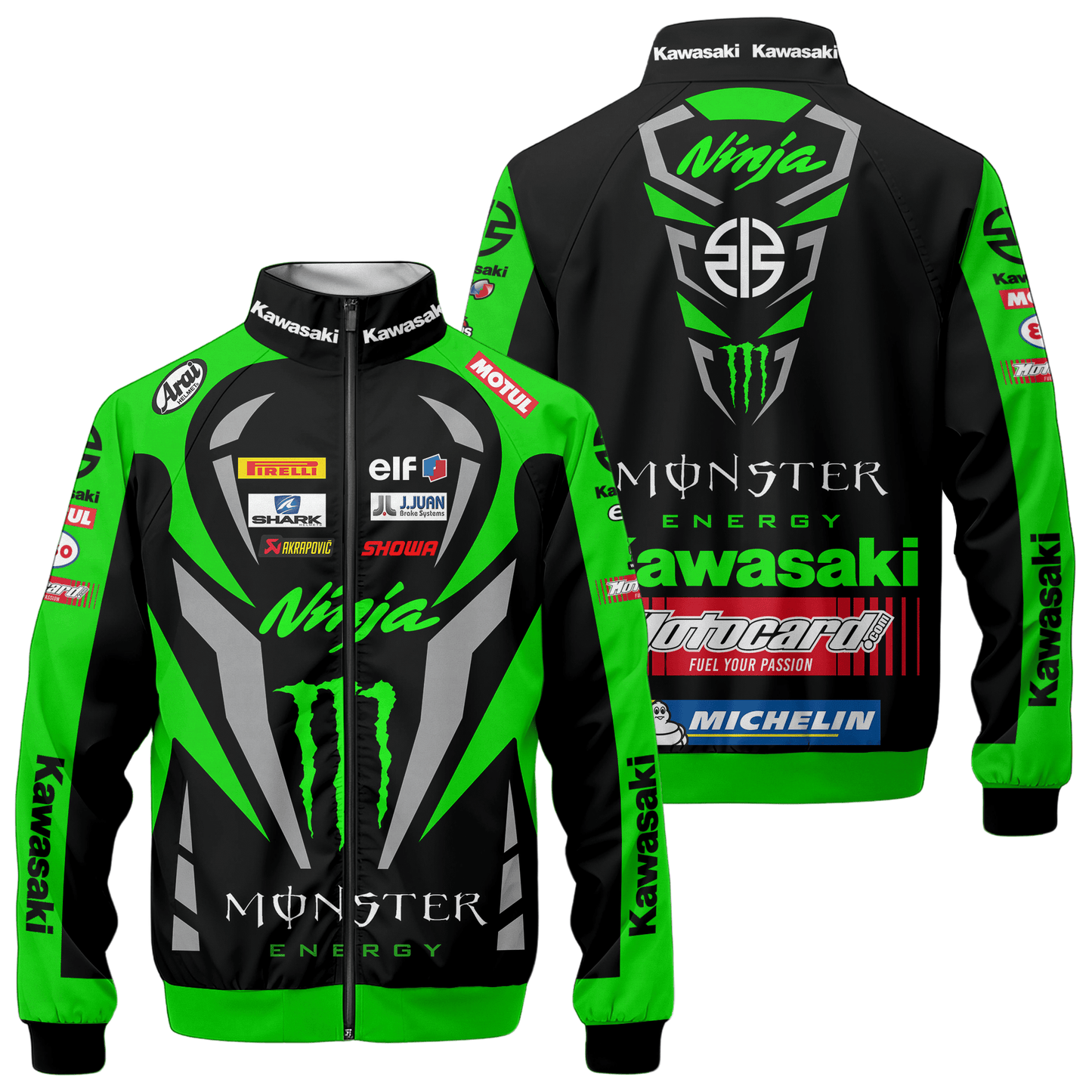 Kw X Monster Racing Zipper Stand Collar Jacket
