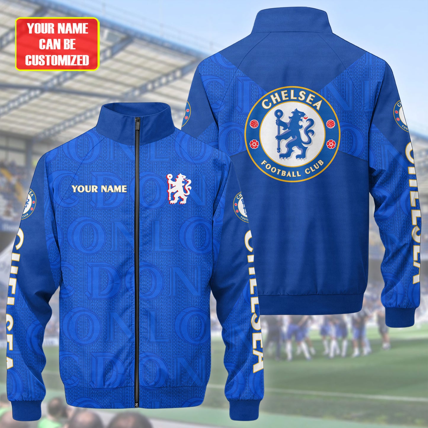 Personalized Chelsea Sport Zipper Stand Collar Jacket