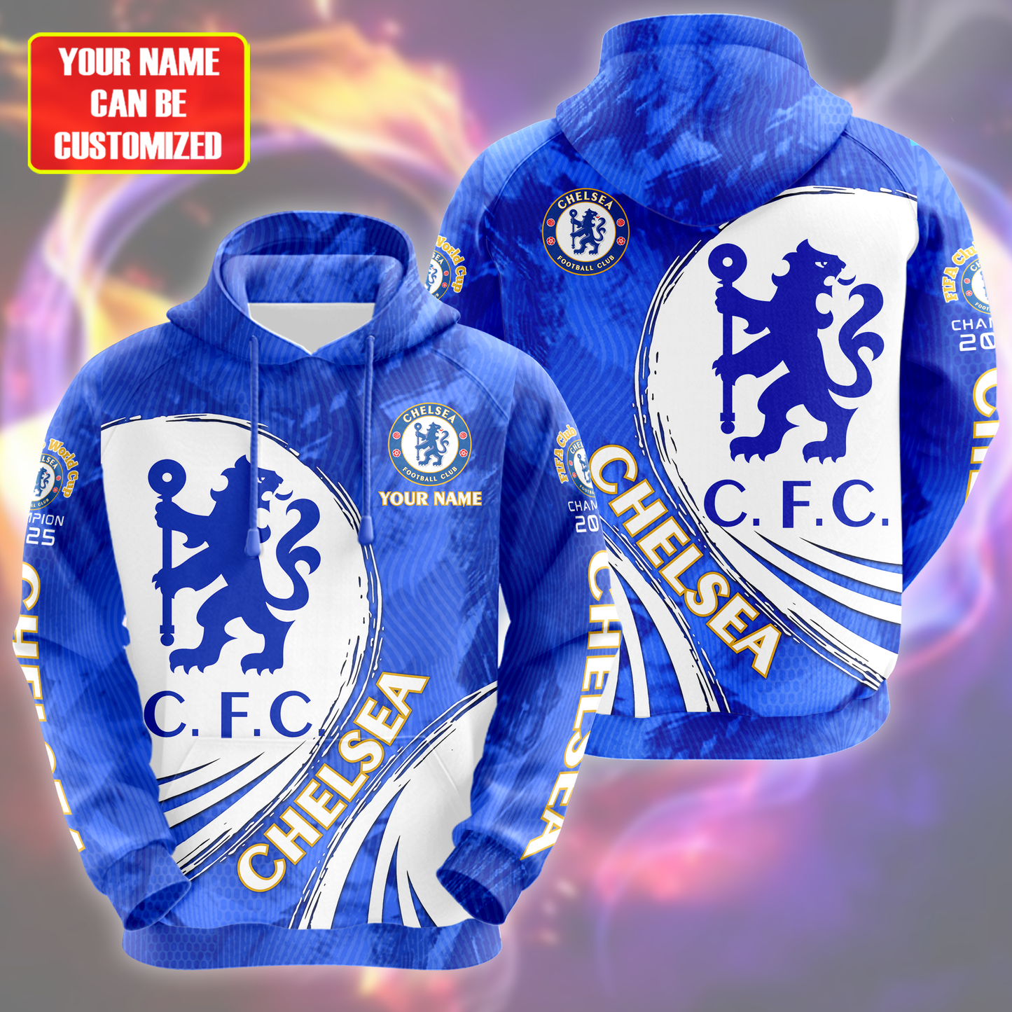 Personalized Chelsea Champions 3D All over Printed Hoodie and Sweatpants set