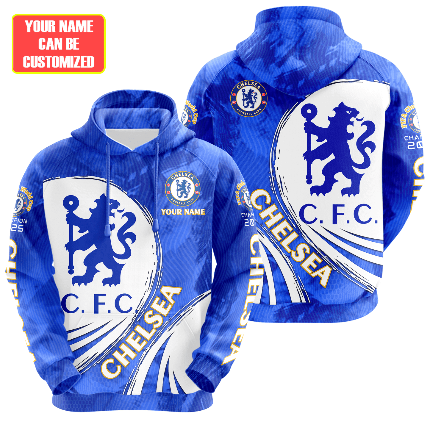 Personalized Chelsea Champions 3D All over Printed Hoodie and Sweatpants set