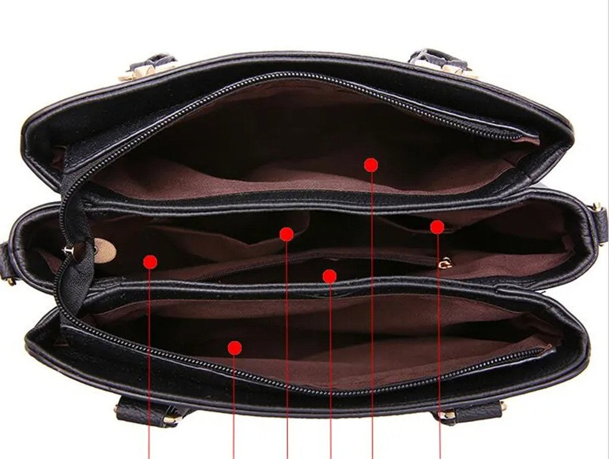 Pors Custom Name Classic Leather Handbag