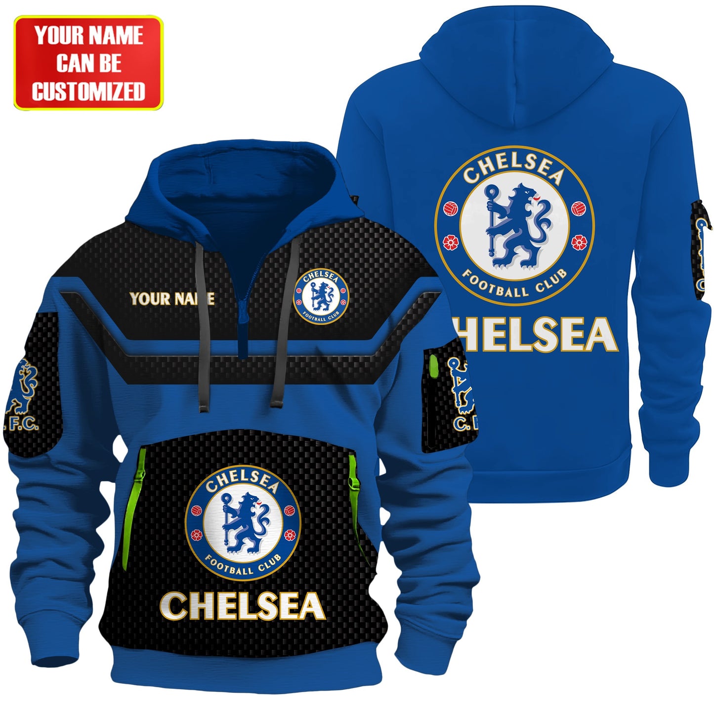 Personalized Chelsea FC 3D Zip-Hoodie Cotton Jacket