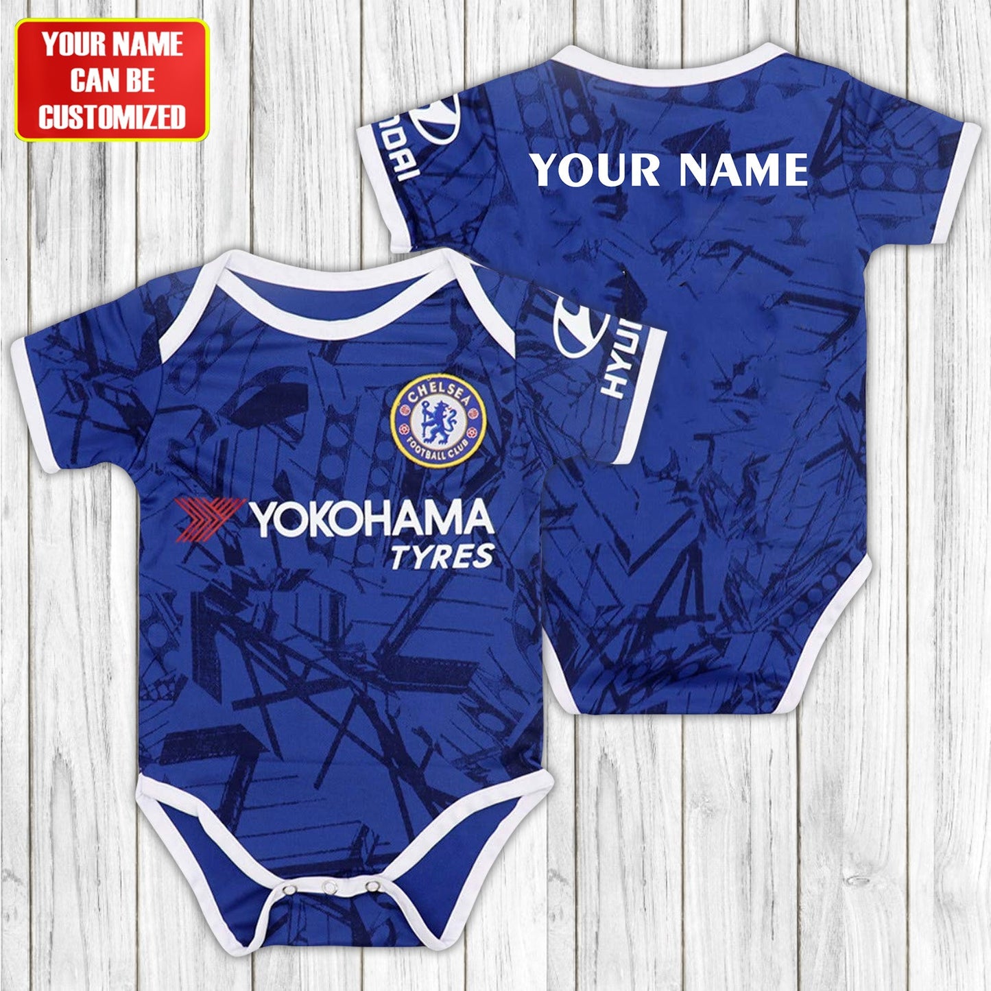 Customized Chelsea Jersey , Baby Rib Bodysuit Sizes V2
