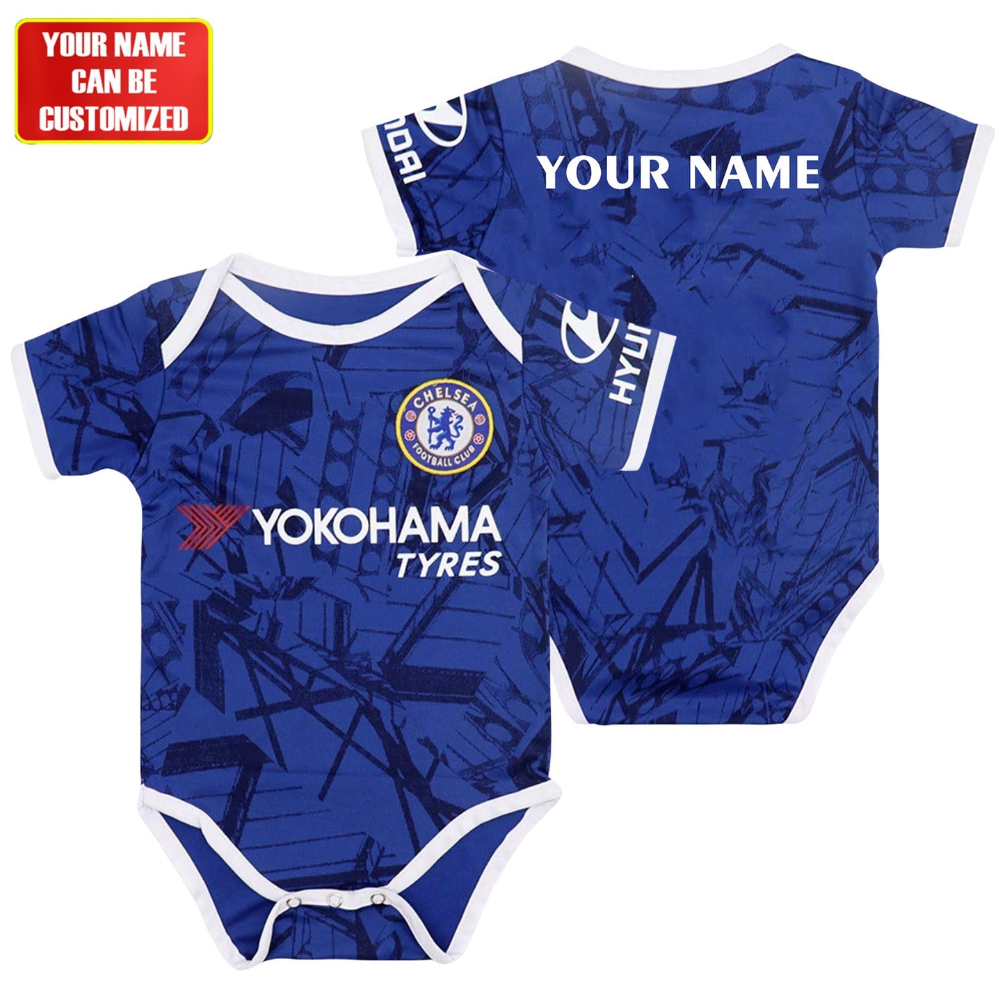 Customized Chelsea Jersey , Baby Rib Bodysuit Sizes V2