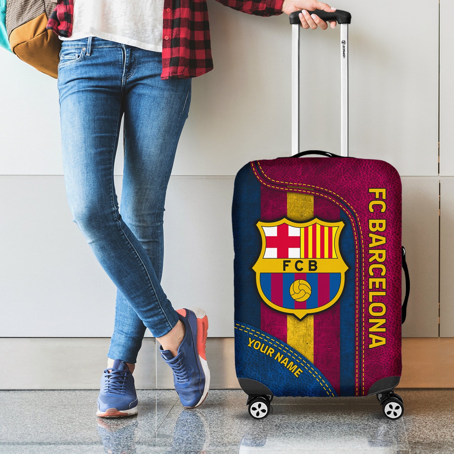 Personalized Barcelona FC Luggage Cover V2
