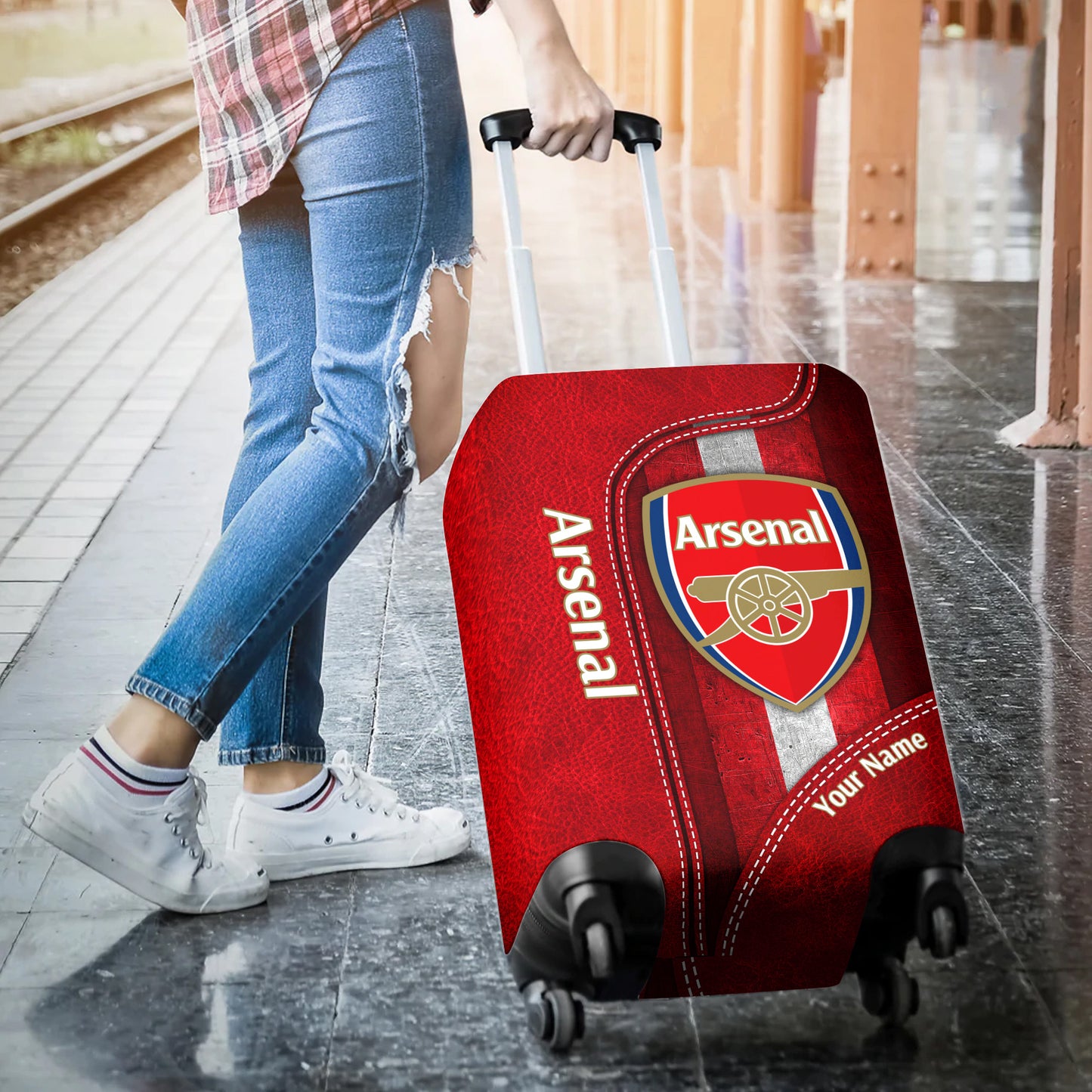 Personalized Arsenal Luggage Cover