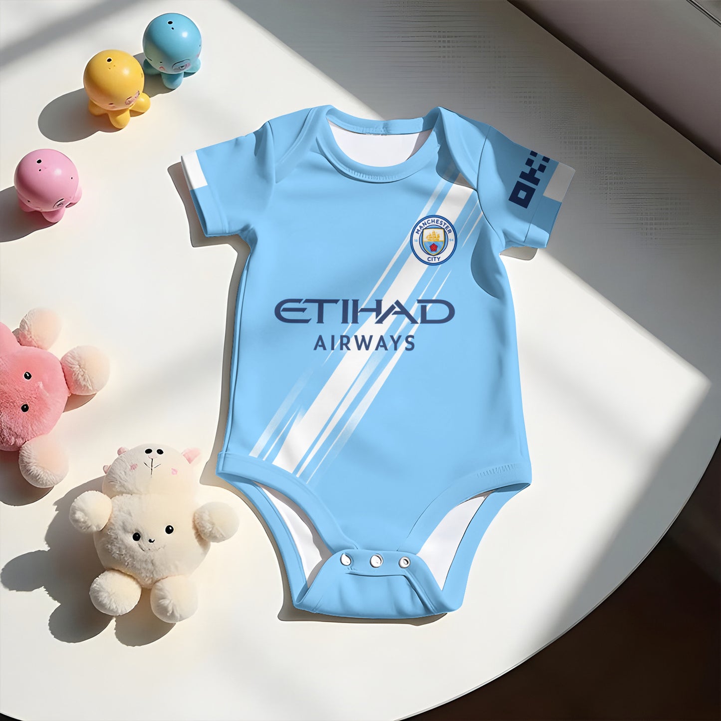 Customized Man City Soccer Jersey , Baby Rib Bodysuit Sizes