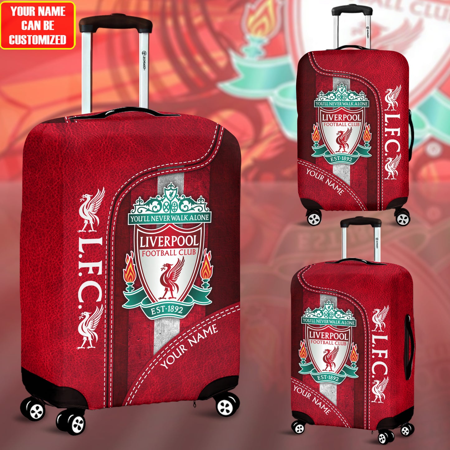 Personalized Liverpool Luggage Cover