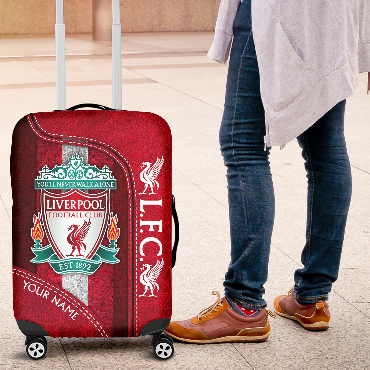 Personalized Liverpool Luggage Cover