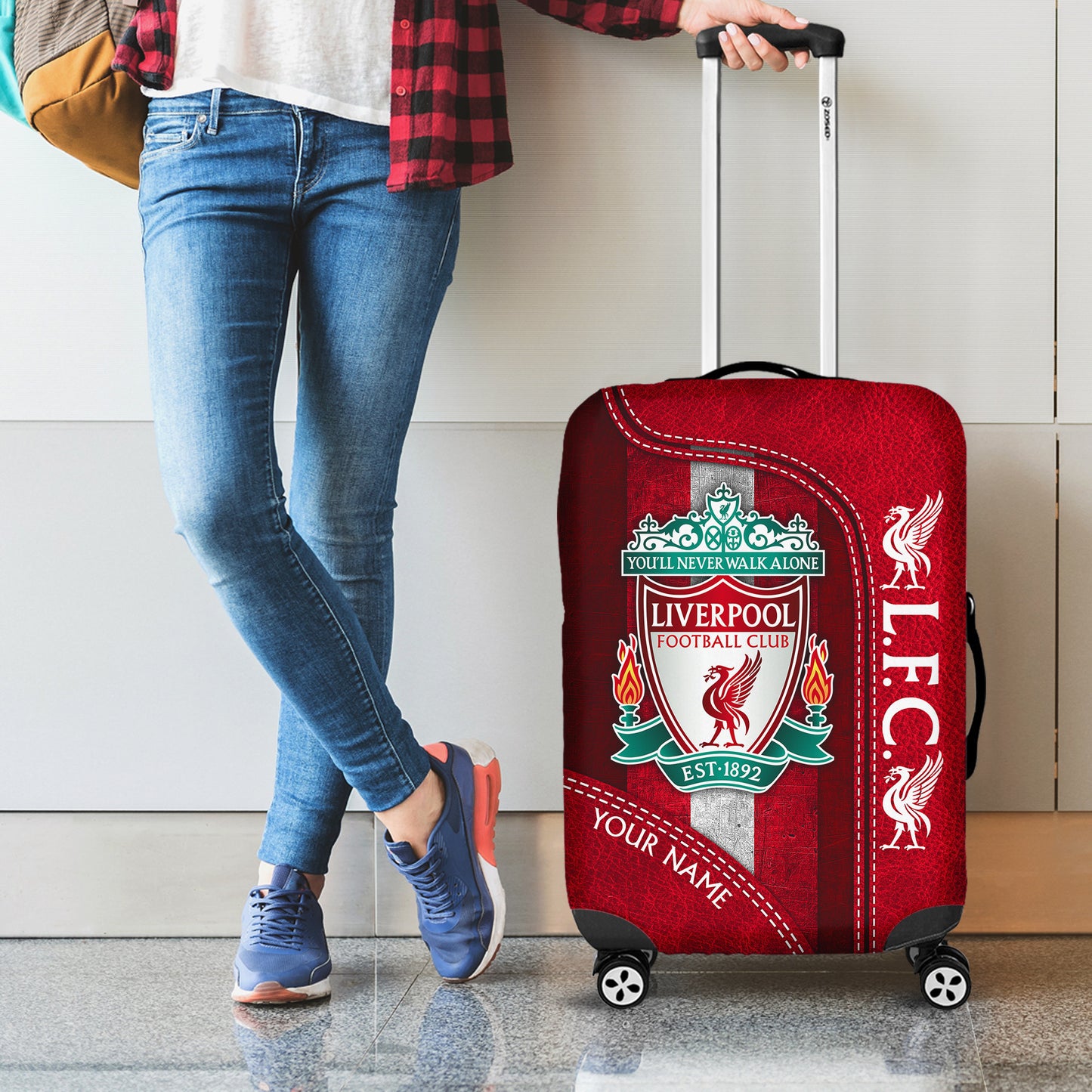 Personalized Liverpool Luggage Cover