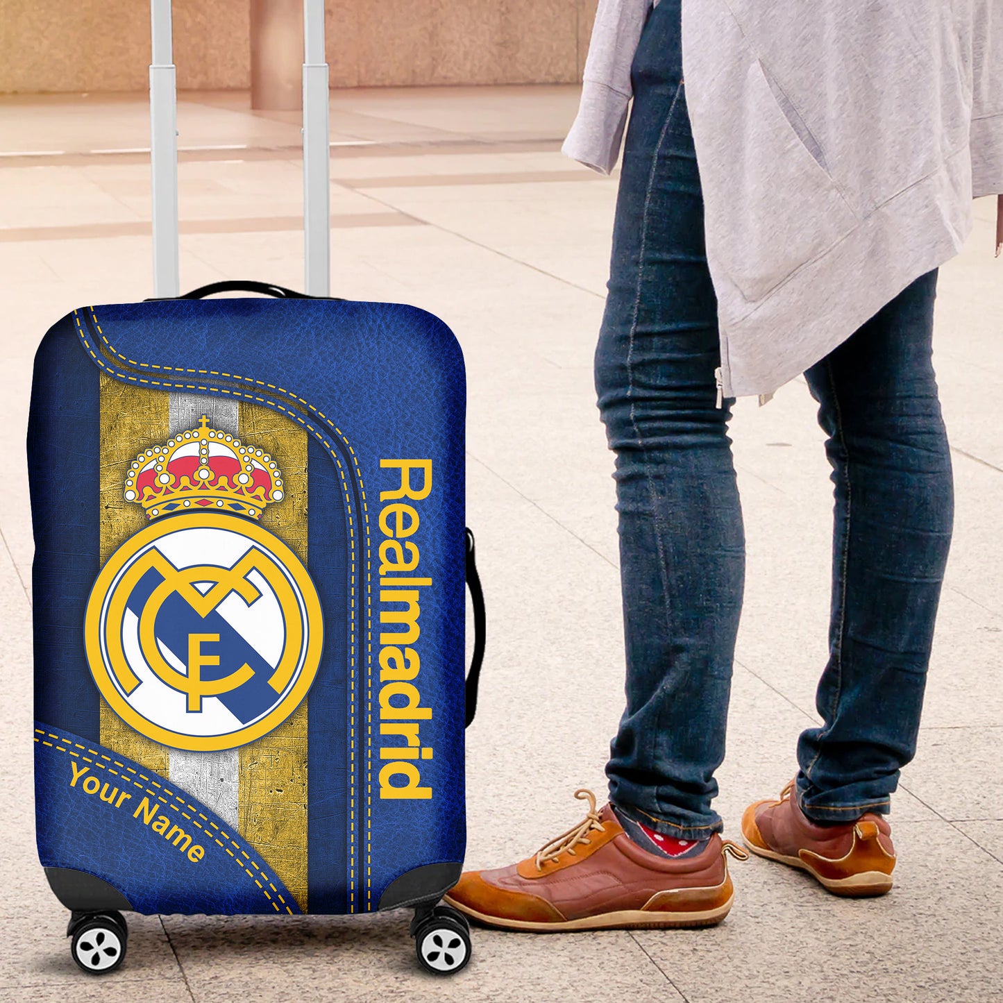 Personalized Real Madrid Luggage Cover