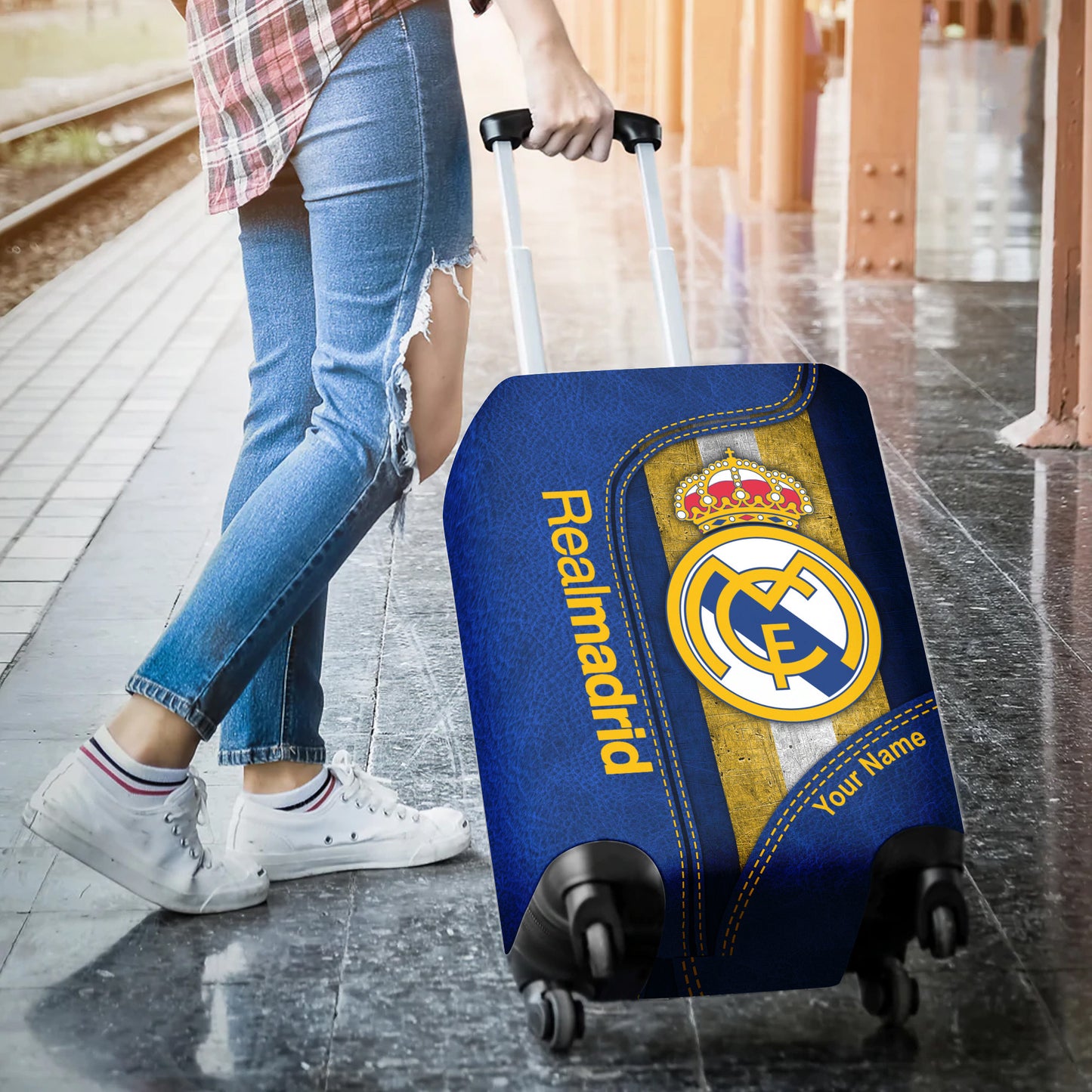 Personalized Real Madrid Luggage Cover