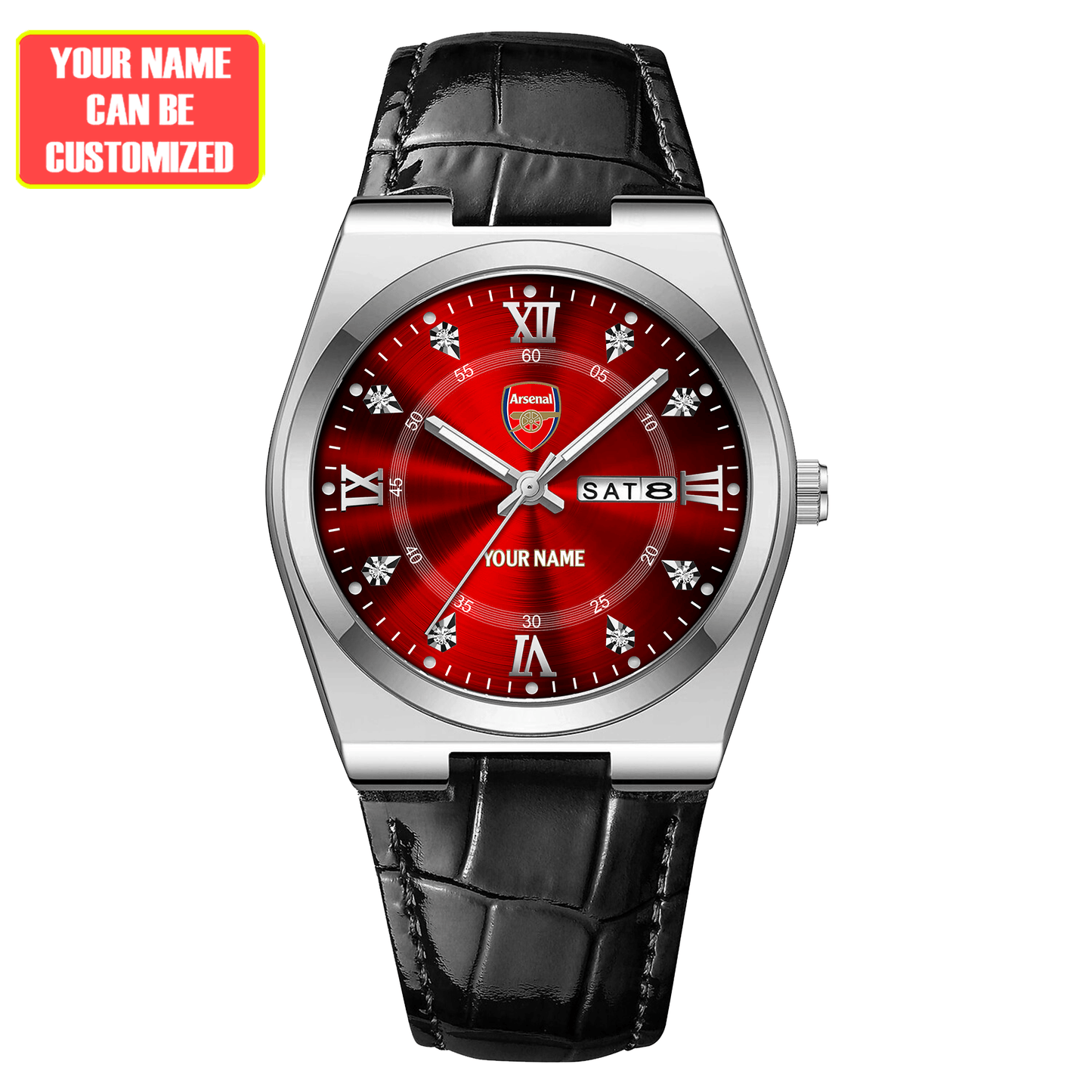 Personalized Arsenal Leather Strap Watch