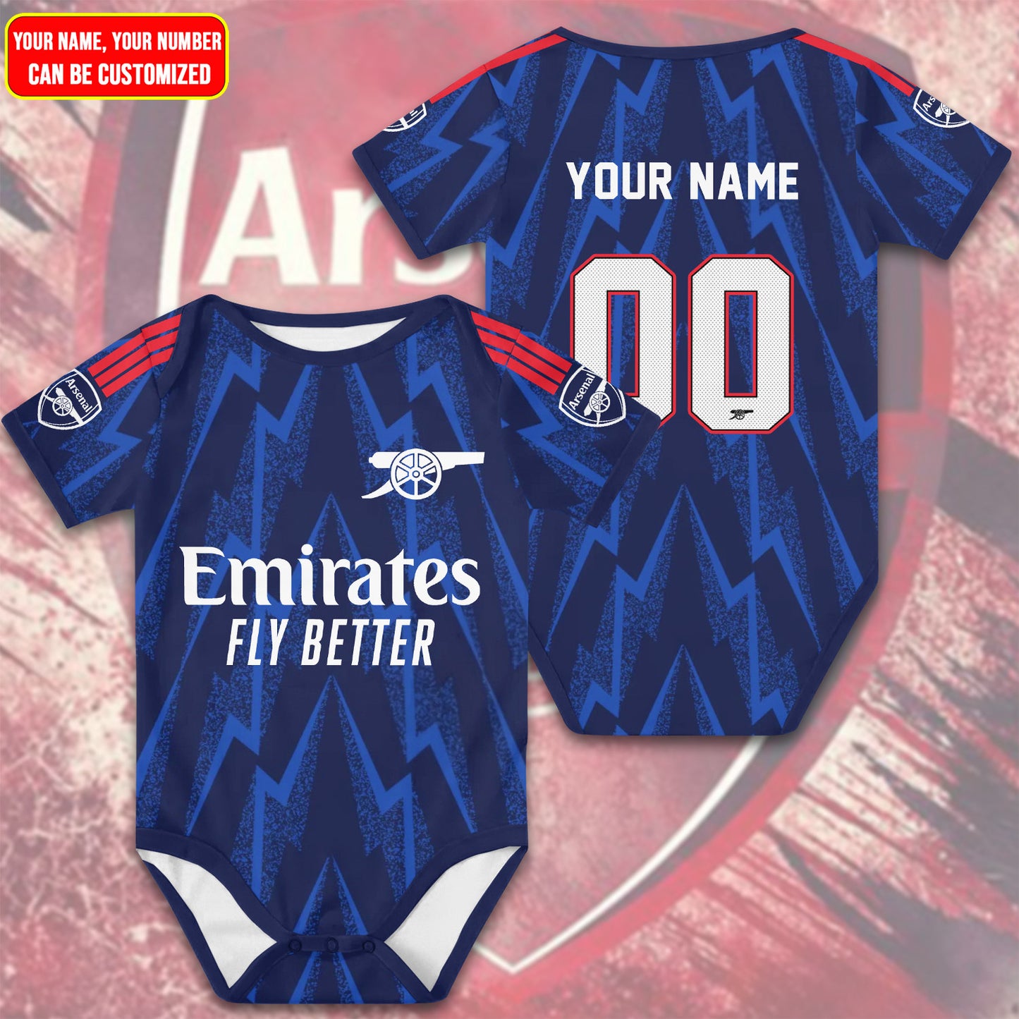 Customized Arsenal Away Soccer Jersey , Baby Rib Bodysuit Sizes