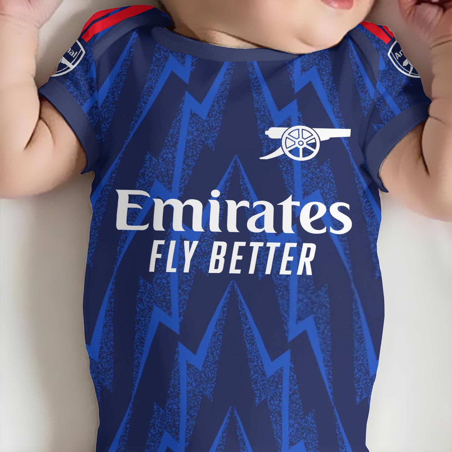 Customized Arsenal Away Soccer Jersey , Baby Rib Bodysuit Sizes
