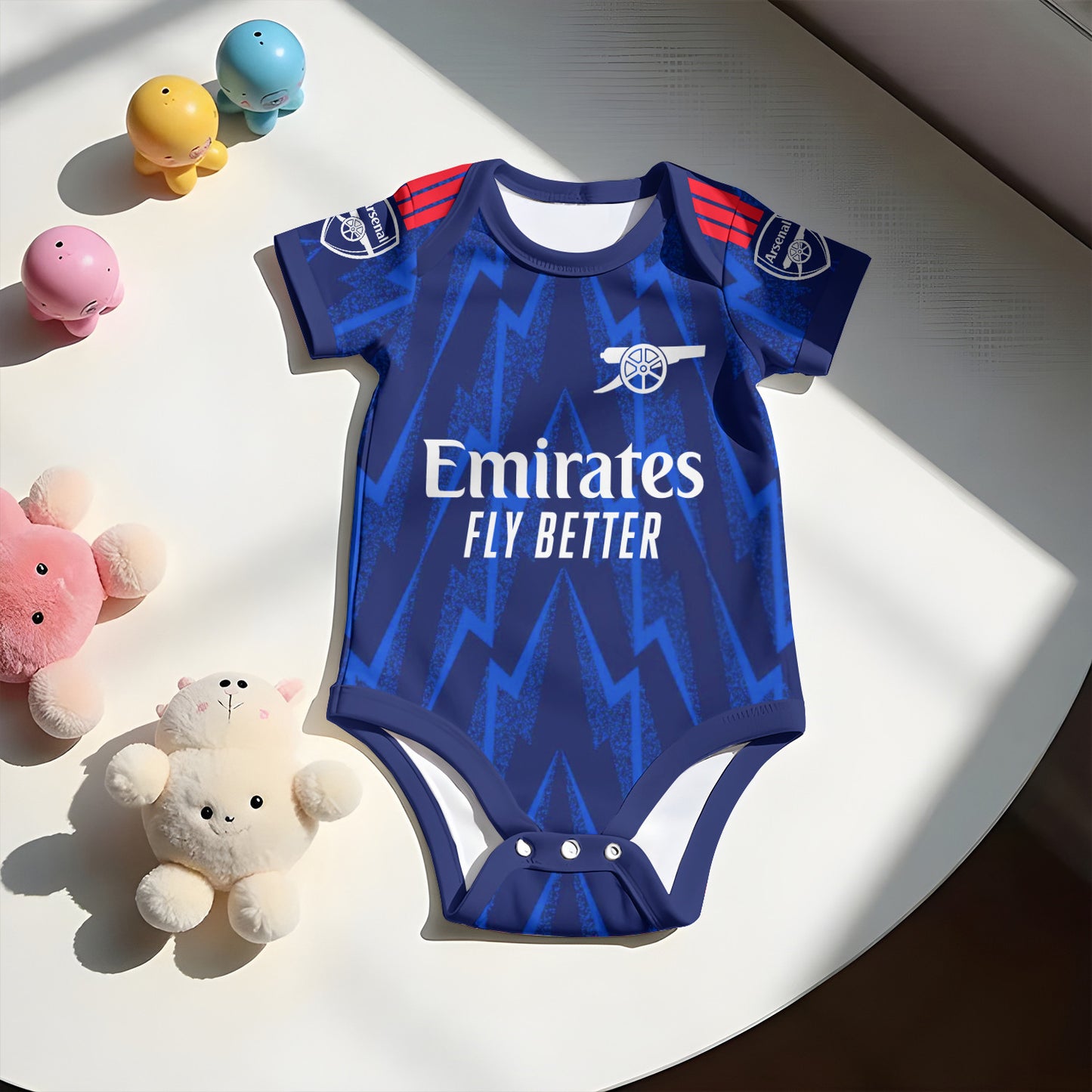 Customized Arsenal Away Soccer Jersey , Baby Rib Bodysuit Sizes