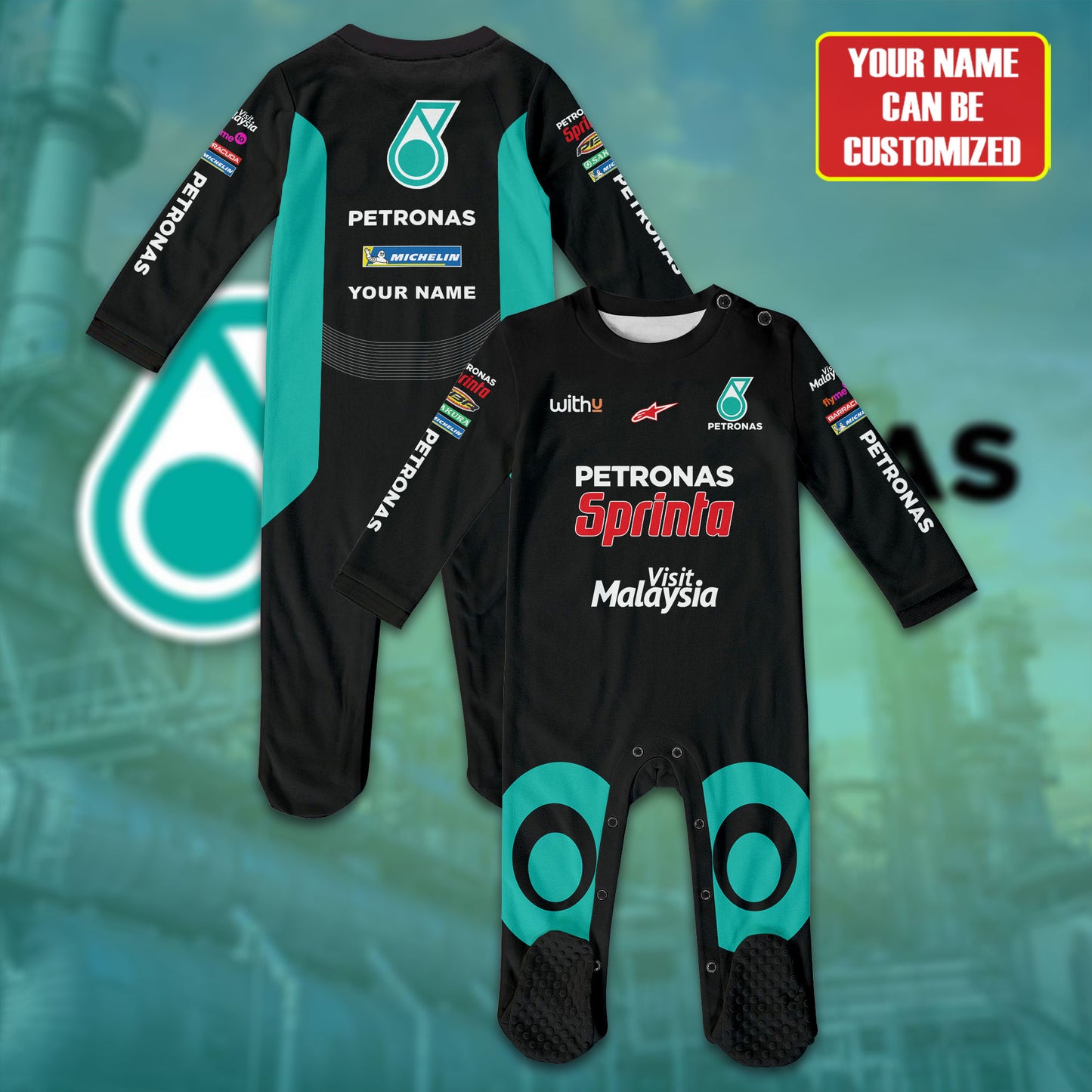 Merc Petronas Racing Customized Baby Rib Sleepwear