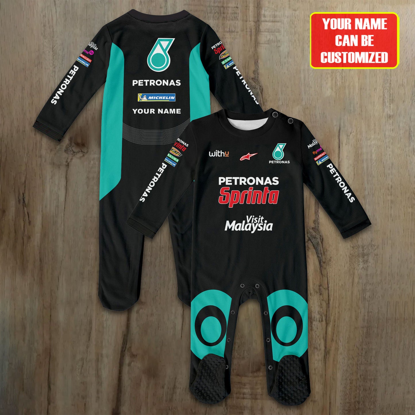 Merc Petronas Racing Customized Baby Rib Sleepwear