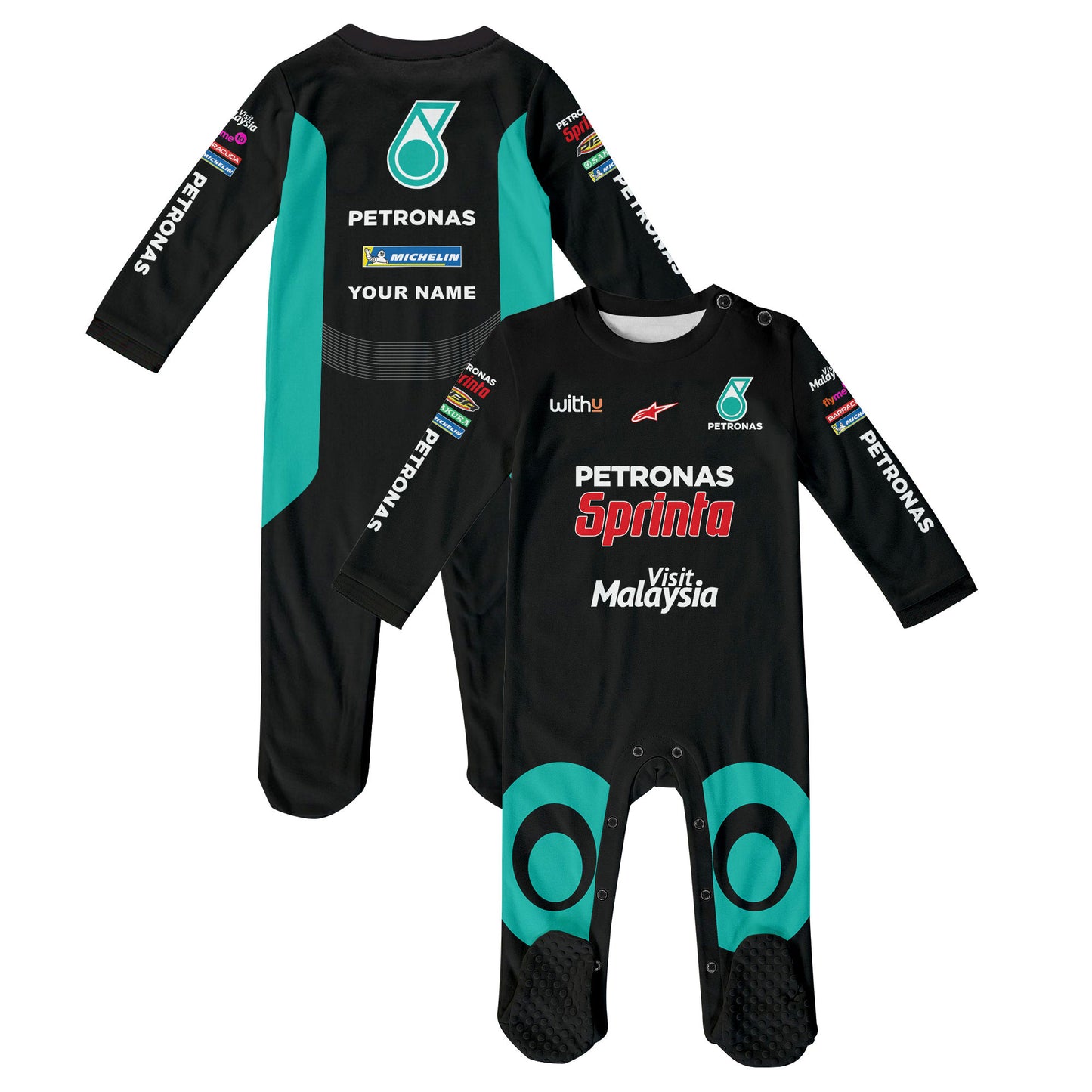 Merc Petronas Racing Customized Baby Rib Sleepwear