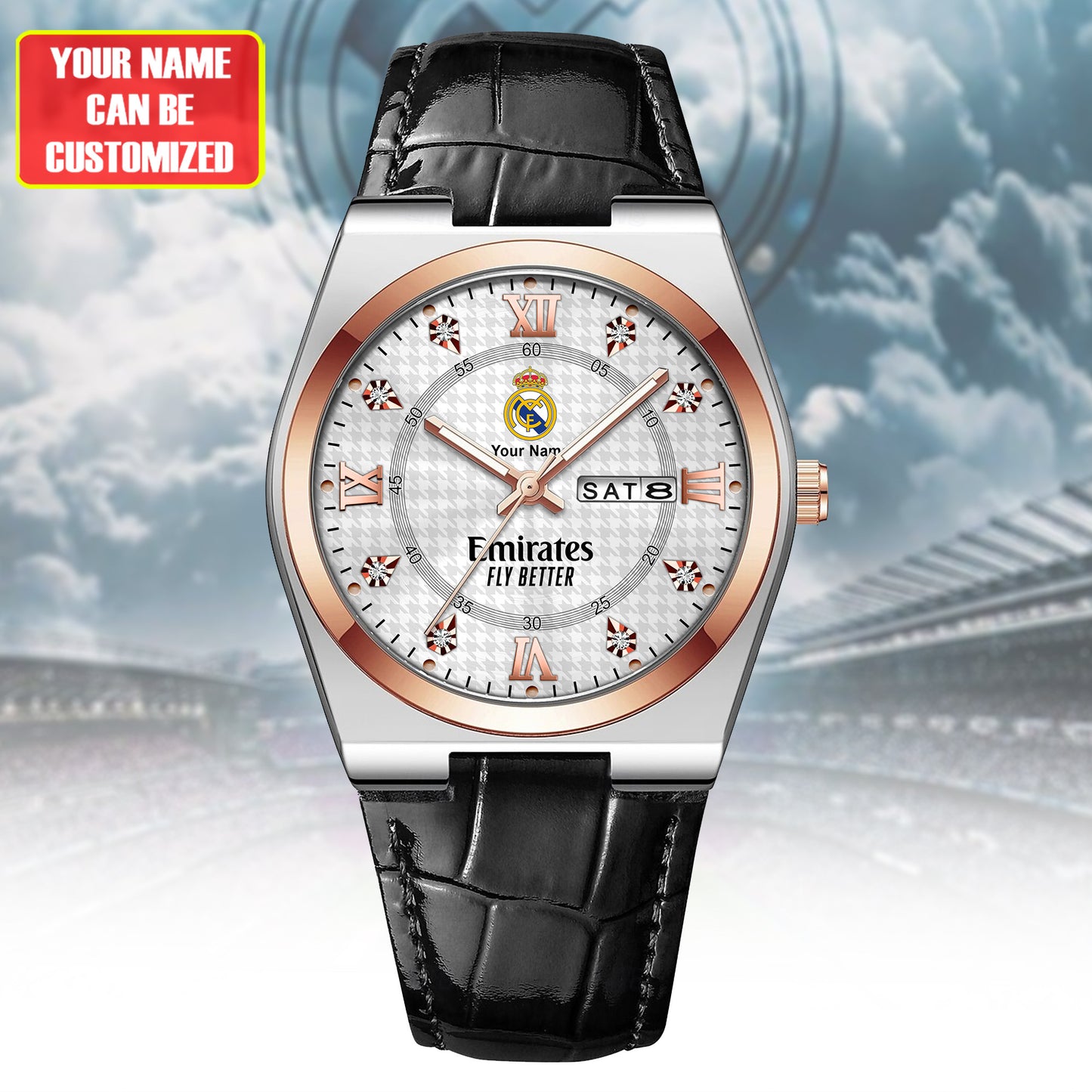 Personalized Real Uniform Leather Strap Watch