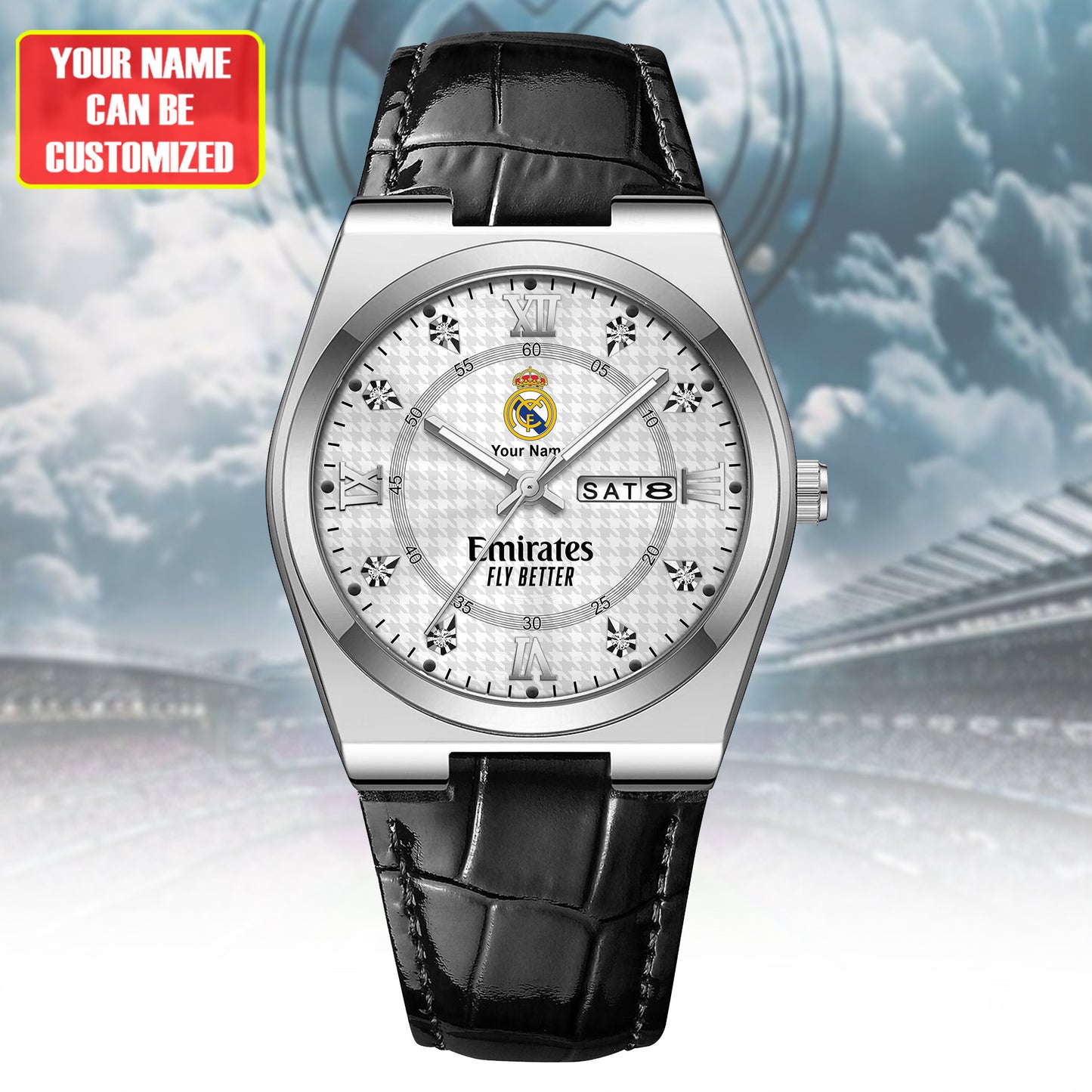 Personalized Real Uniform Leather Strap Watch