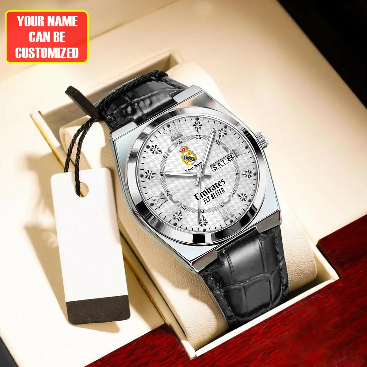 Personalized Real Uniform Leather Strap Watch