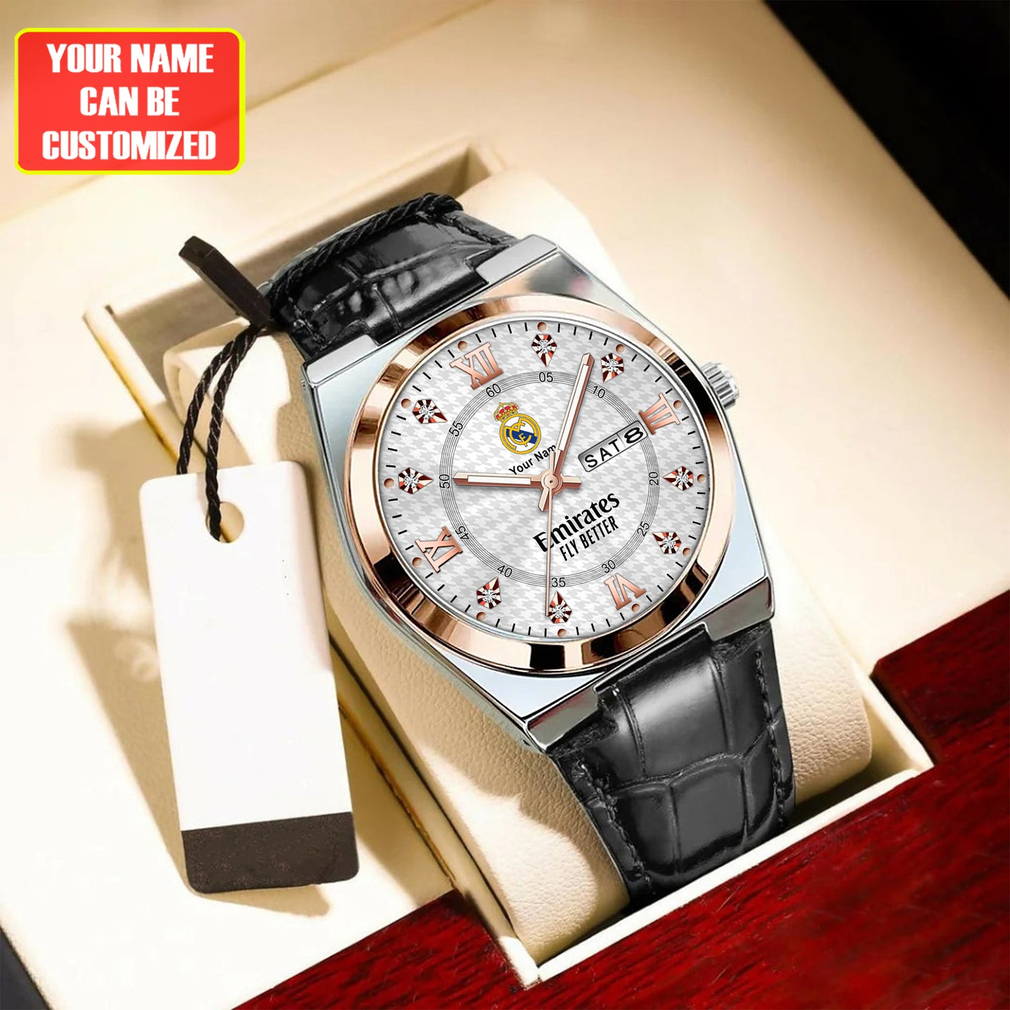 Personalized Real Uniform Leather Strap Watch