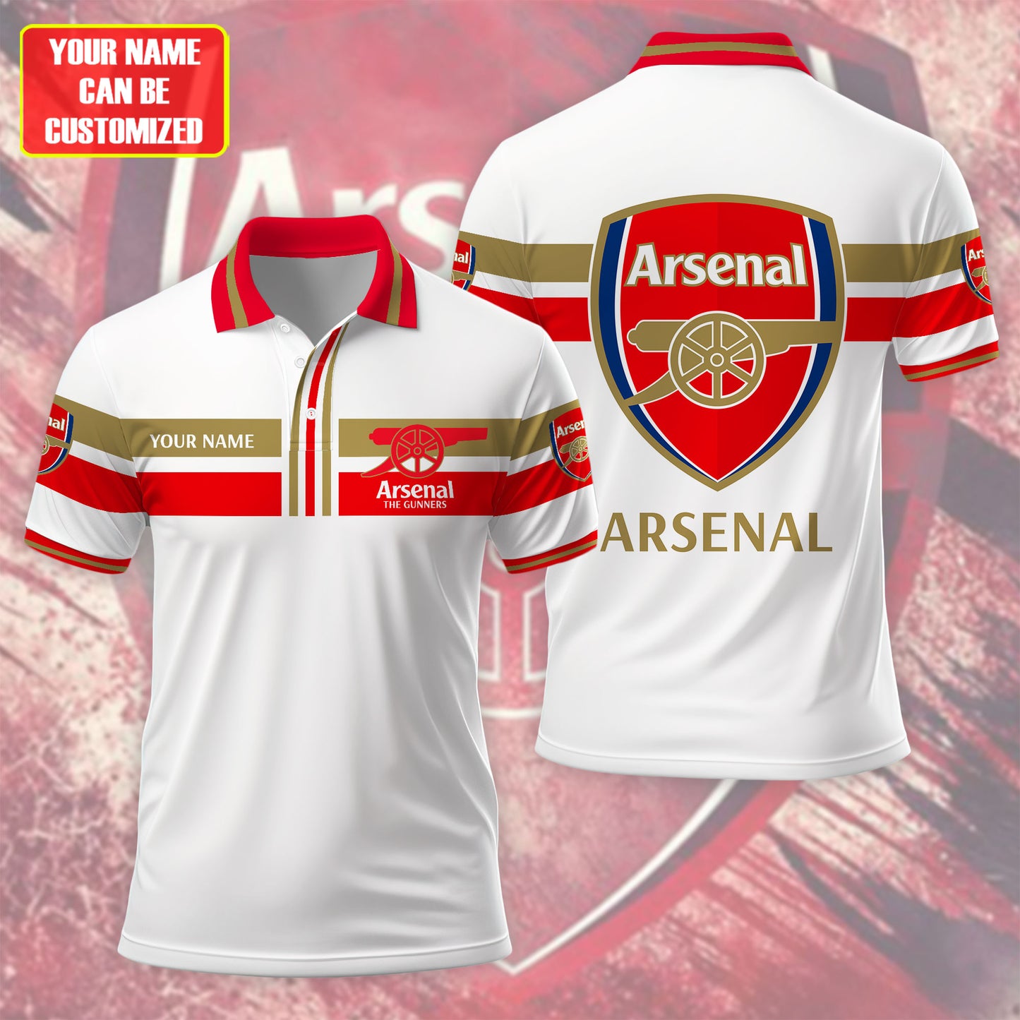 Personalized Arsenal 3D Full Printing Set , Arsenal Shirt , Zipper Polo, Hoodie , Short , Polo ,hawaii V4