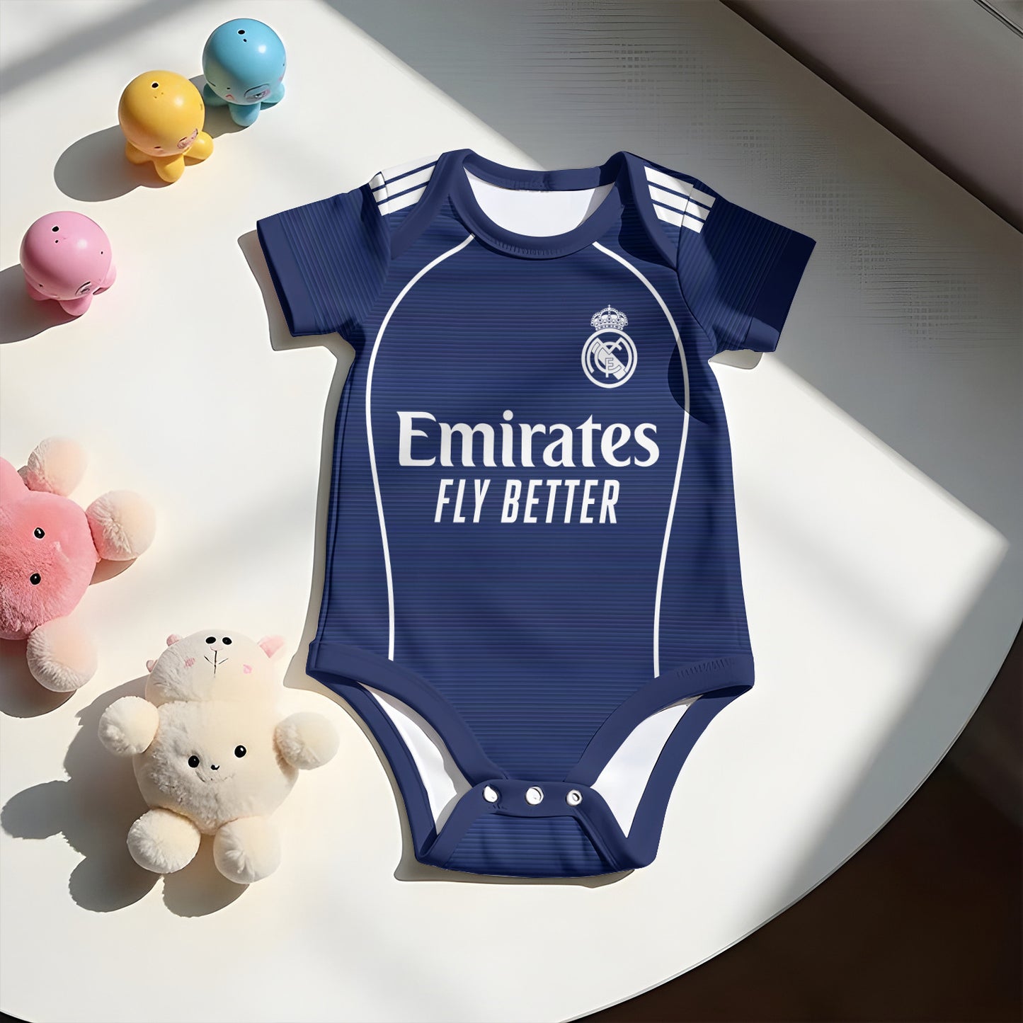 Customized Real Away Soccer Jersey , Baby Rib Bodysuit Sizes