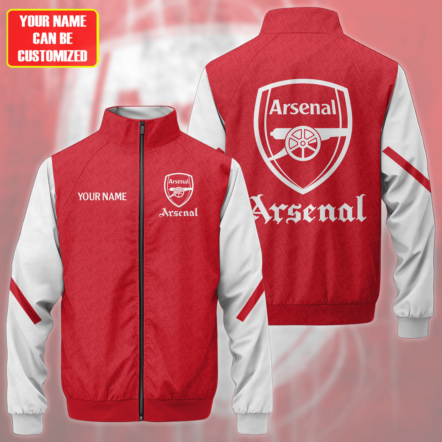 Personalized Arsenal Zipper Stand Collar Jacket & Sweatpants