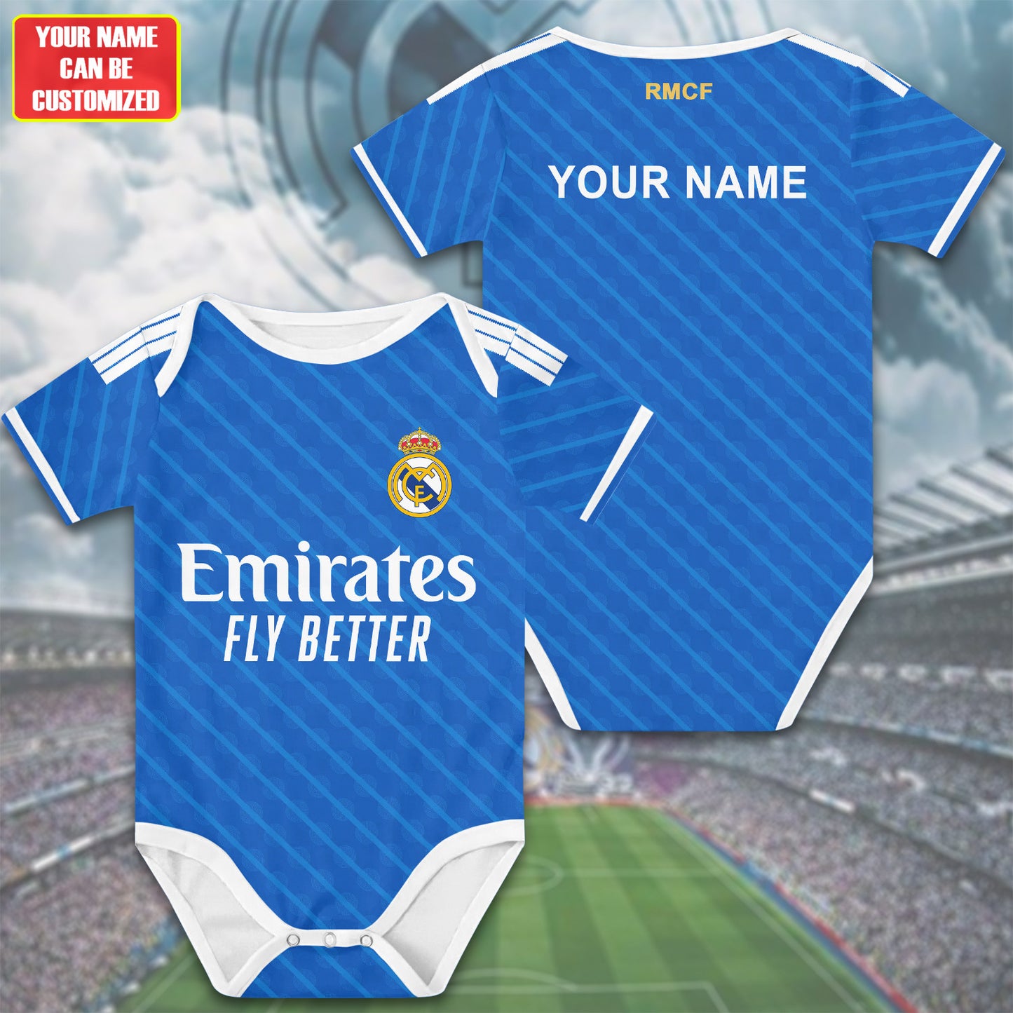 Customized Real Madrid Third Soccer Jersey , Baby Rib Bodysuit Sizes