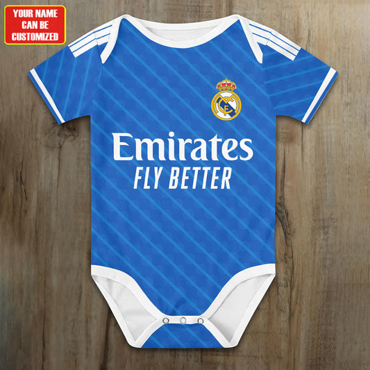 Customized Real Madrid Third Soccer Jersey , Baby Rib Bodysuit Sizes