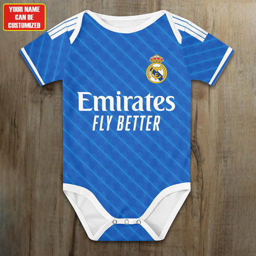 Customized Real Madrid Third Soccer Jersey , Baby Rib Bodysuit Sizes