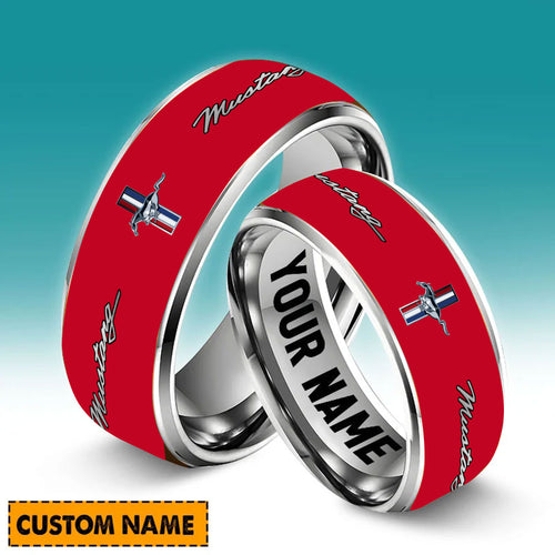 Personalized F Mustang Multicolored Custom Alloy Ring
