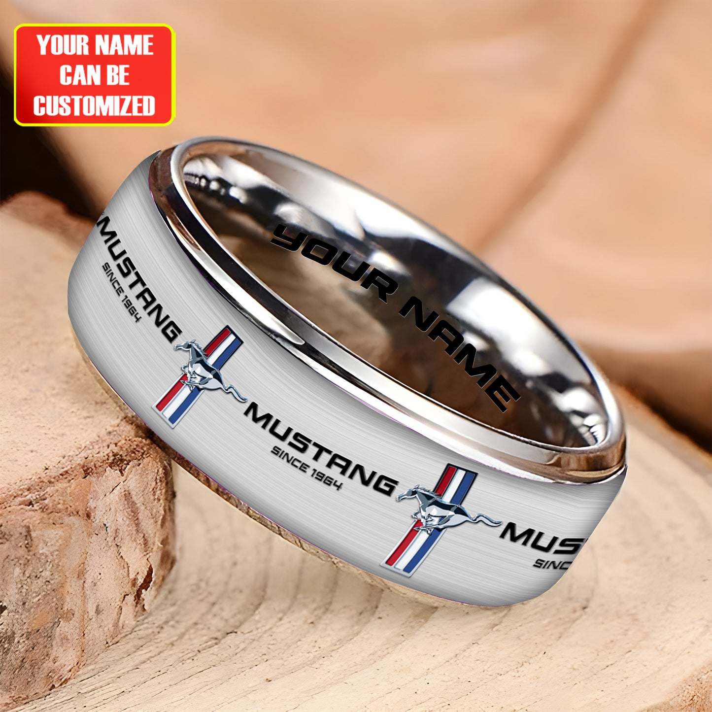 Personalized F Mustang Elegant Custom Alloy Ring